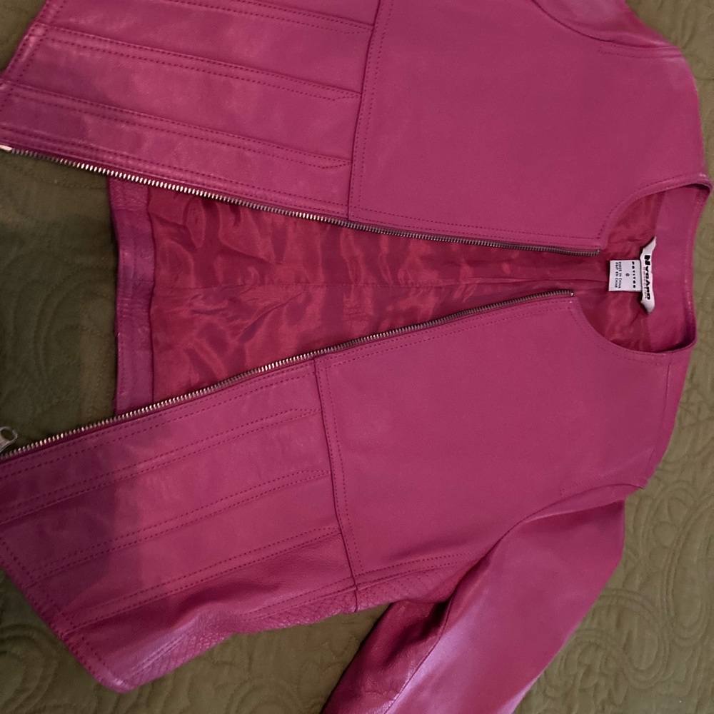 Nygard Pink Leather Jacket, size small